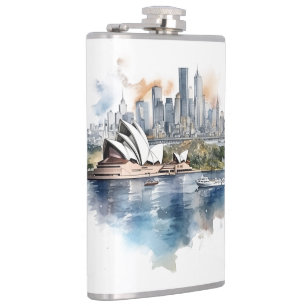 Famous landmarks design hip flask