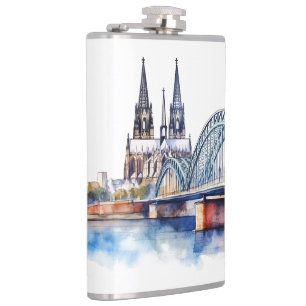 Famous landmarks design hip flask