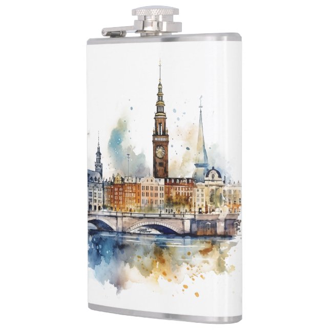 Famous landmarks design hip flask (Left)