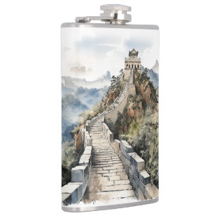 Famous landmarks design hip flask