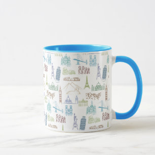 Famous Landmarks Pattern Mug
