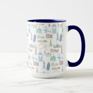 Famous Landmarks Pattern Mug