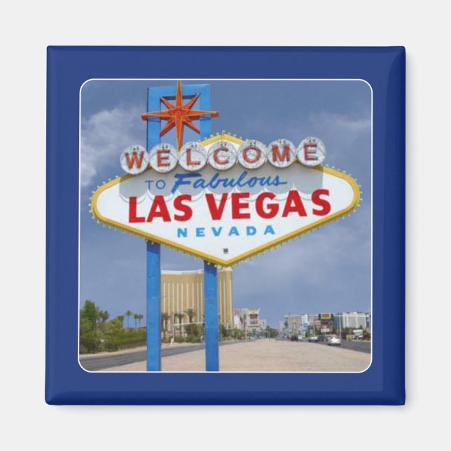Famous Las Vegas NV Sign Travel Souvenir Magnet (Front)
