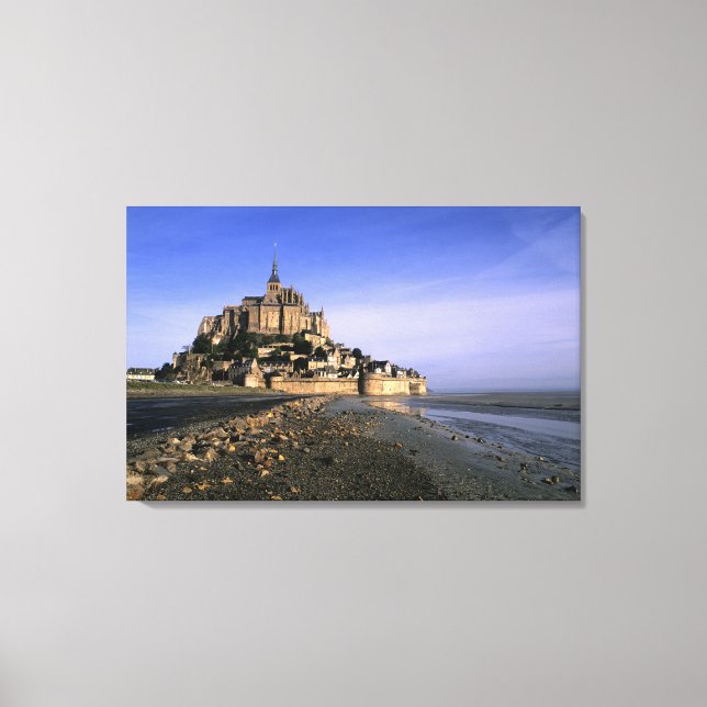 Famous Le Mont St. Michel Island Fortress in Canvas Print (Front)
