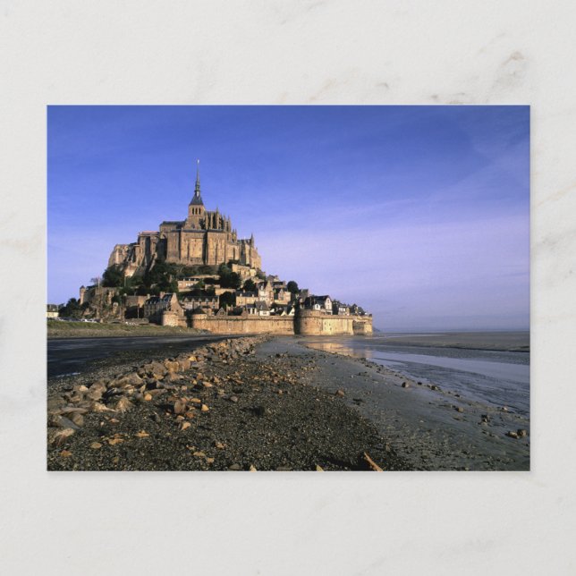 Famous Le Mont St. Michel Island Fortress in Postcard (Front)