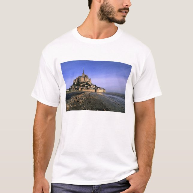 Famous Le Mont St. Michel Island Fortress in T-Shirt (Front)