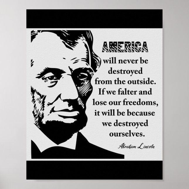 Famous Lincoln Patriotic Quote Poster (Front)
