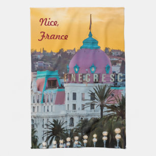 Famous luxury hotel Hotel Negresco in Nice France Tea Towel