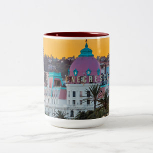 Famous luxury hotel Hotel Negresco in Nice France Two-Tone Coffee Mug