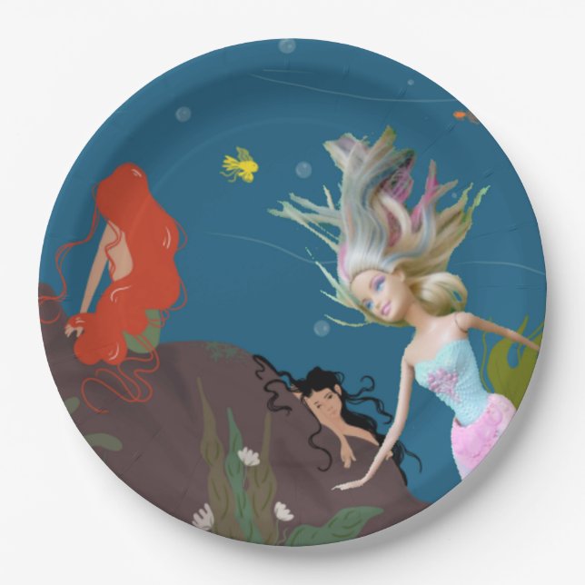 Famous Mermaid Paper Plate (Front)