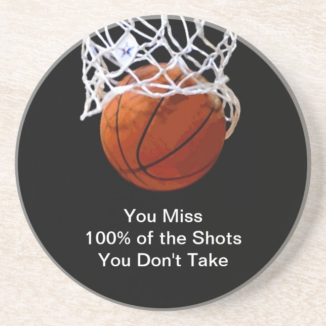 Famous Motivational Quote Basketball Coaster (Front)