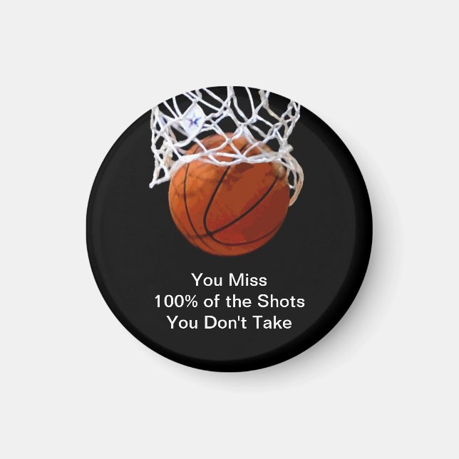 Famous Motivational Quote Basketball Magnet (Front)
