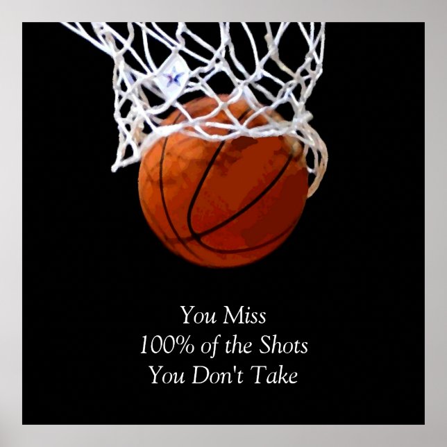 Famous Motivational Quote Basketball Poster (Front)