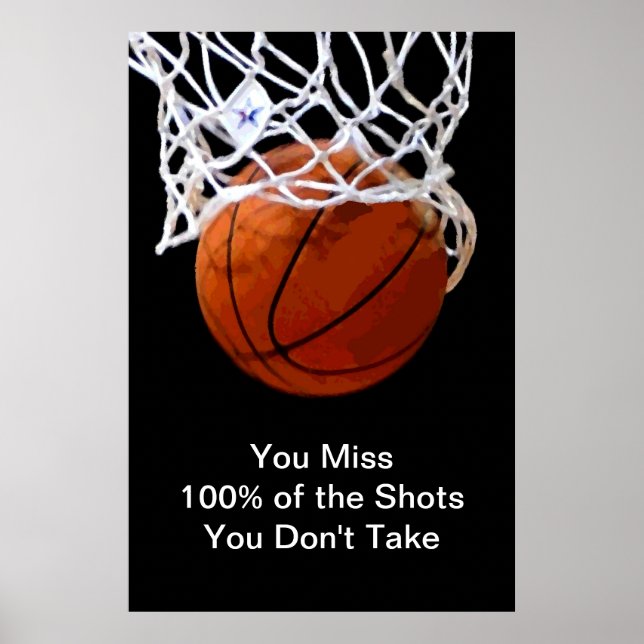 Famous Motivational Quote Basketball Poster (Front)