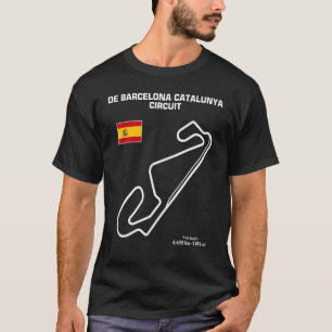 Famous Motorsports Track Outline Catalunya Barcelo T-Shirt