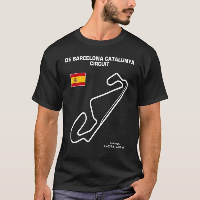 Famous Motorsports Track Outline Catalunya Barcelo T-Shirt (Front)