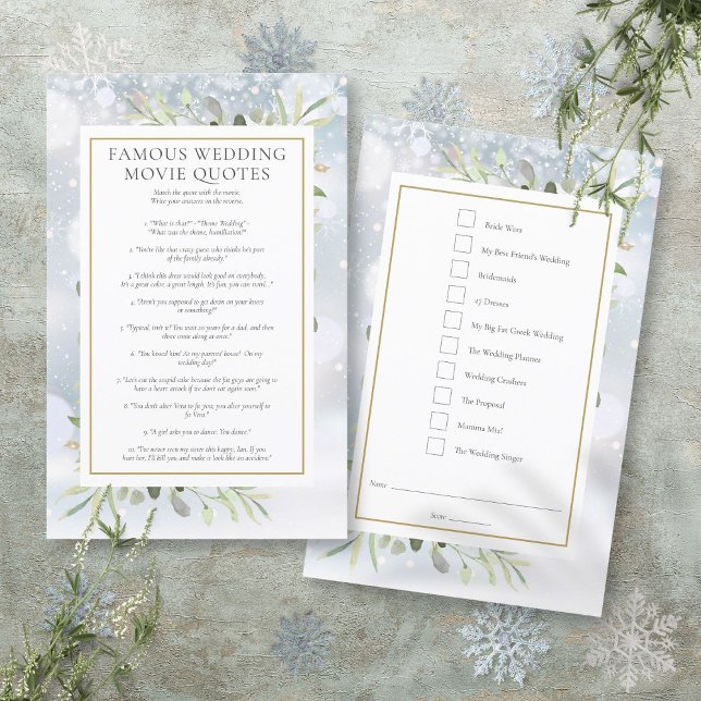 Famous Movie Quotes Winter Bridal Shower Game (Famous Movie Quotes Winter Bridal Shower Game)