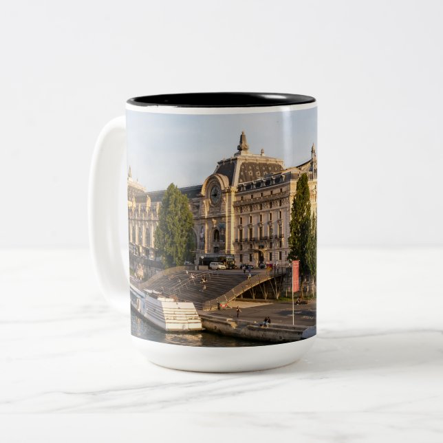 Famous Musée d'Orsay - Paris, France, Europe Two-Tone Coffee Mug (Front Left)