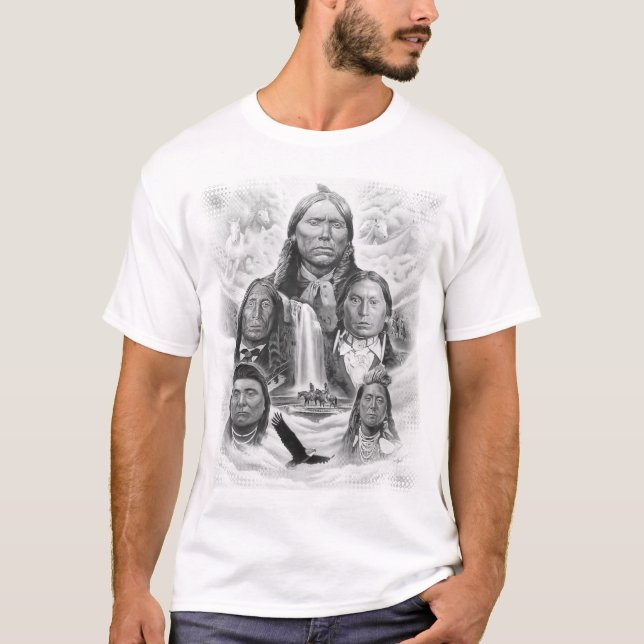 Famous Native Americans Indian Chiefs Mens White T-Shirt (Front)