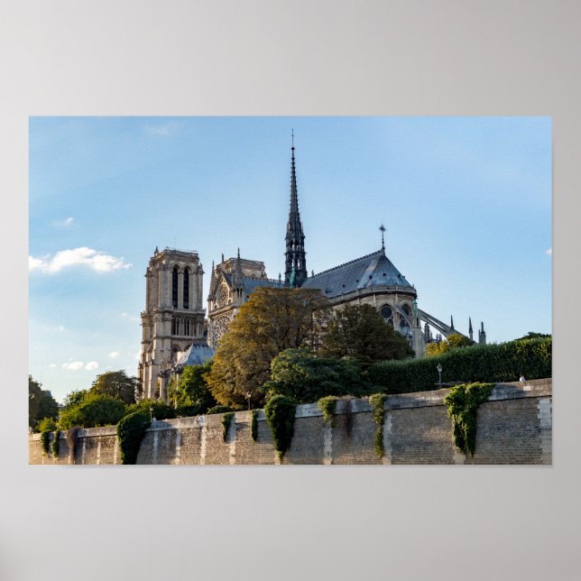 Famous Notre Dame de Paris Cathedral - France Poster (Front)