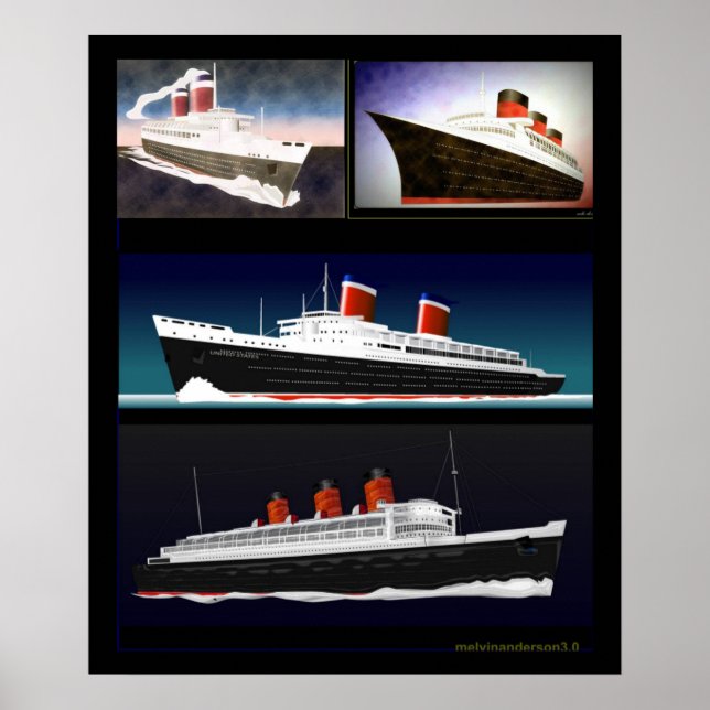 Famous Ocean Liners Poster (Front)