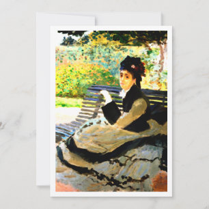 Famous painting Camille Monet on a Garden Bench Invitation