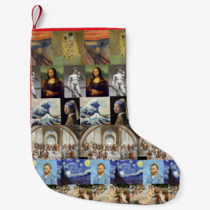Famous Painting Collage Small Christmas Stocking