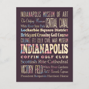 Famous Places of Indianapolis, Indiana. Postcard
