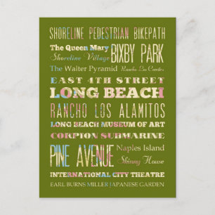 Famous Places of Long Beach, California. Postcard