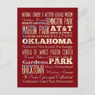 Famous Places of Oklahoma, United States. Postcard
