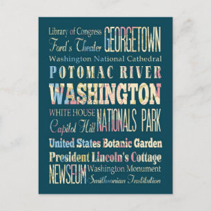 Famous Places of Washington, District of Colombia. Postcard