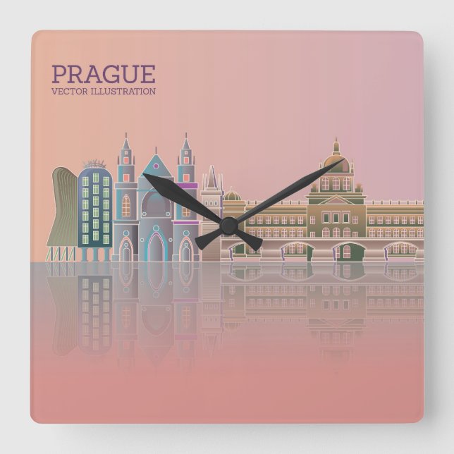 Famous Prague Square Wall Clock (Front)