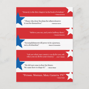 Famous Presidential Quotes + Person Woman Man ... Postcard