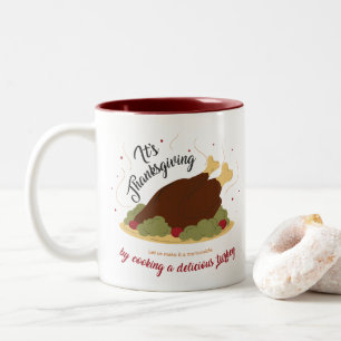 Famous quotes about thanksgiving Two-Tone coffee mug