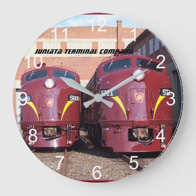 Famous restored Pennsylvania Railroad Locomotives  Large Clock (Front)