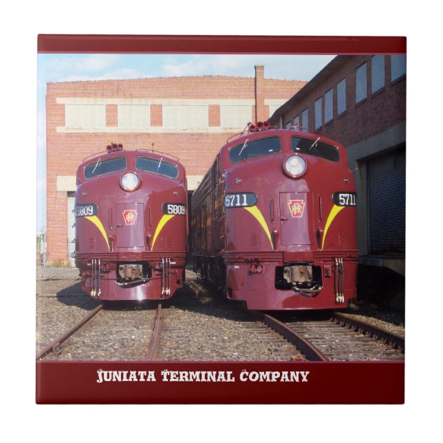 Famous restored Pennsylvania Railroad Locomotives  Tile (Front)