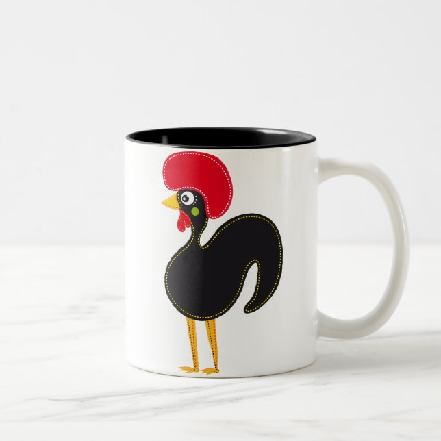 Famous Rooster of Barcelos 01 Two-Tone Coffee Mug (Right)