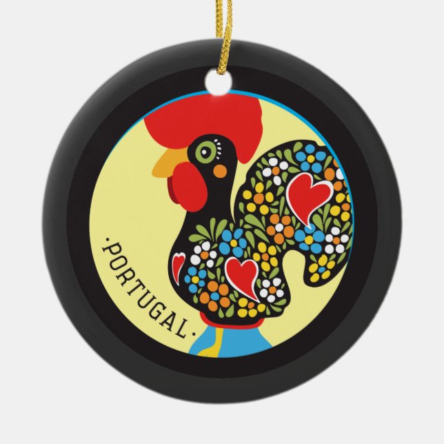 Famous Rooster of Barcelos Nr 06 Ceramic Tree Decoration (Front)