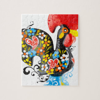 Famous Rooster of Barcelos Nr 06 - Floral edition Jigsaw Puzzle