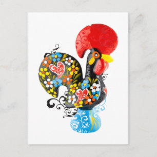 Famous Rooster of Barcelos Nr 06 - Floral edition Postcard