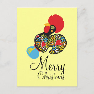 Famous Rooster of Barcelos Nr 06 Merry Christmas Holiday Postcard