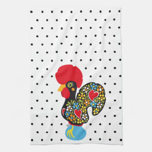 Famous Rooster of Barcelos Nr 06 - Polka Dots Tea Towel