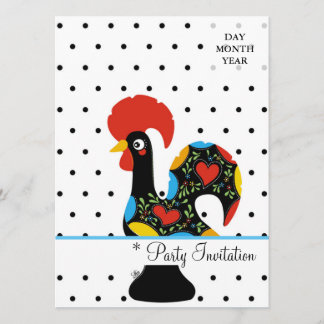 Famous Rooster of Barcelos Nr 09 - Polka Dots Invitation