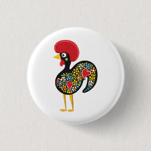 Famous Rooster of Barcelos Portugal Nr. 07 3 Cm Round Badge