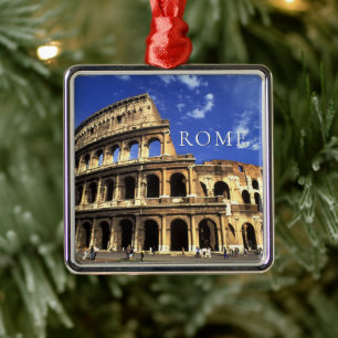 Famous Ruins of the Coliseum Rome Italy Metal Tree Decoration