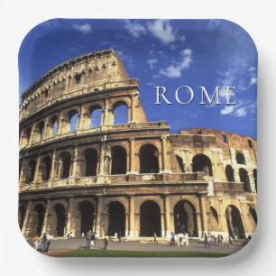 Famous Ruins of the Coliseum   Rome Italy Paper Plate