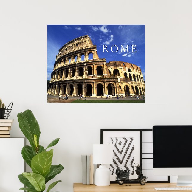 Famous Ruins of the Coliseum | Rome Italy Poster (Home Office)