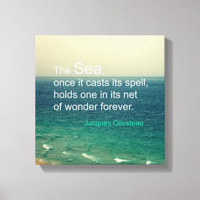 FAMOUS SEA QUOTE JACQUES COUSTEAU PHOTO ART CANVAS PRINT (Front)