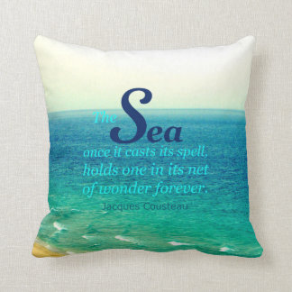 FAMOUS SEA QUOTE JACQUES COUSTEAU PILLOW