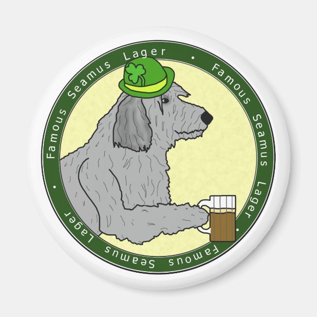 Famous Seamus Lager Irish Wolfhound Magnet (Front)